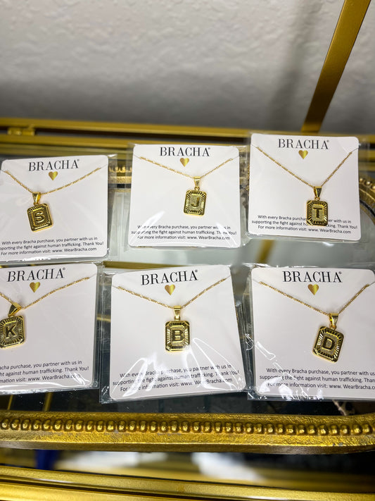 Initial Card Necklace Gold-Filled