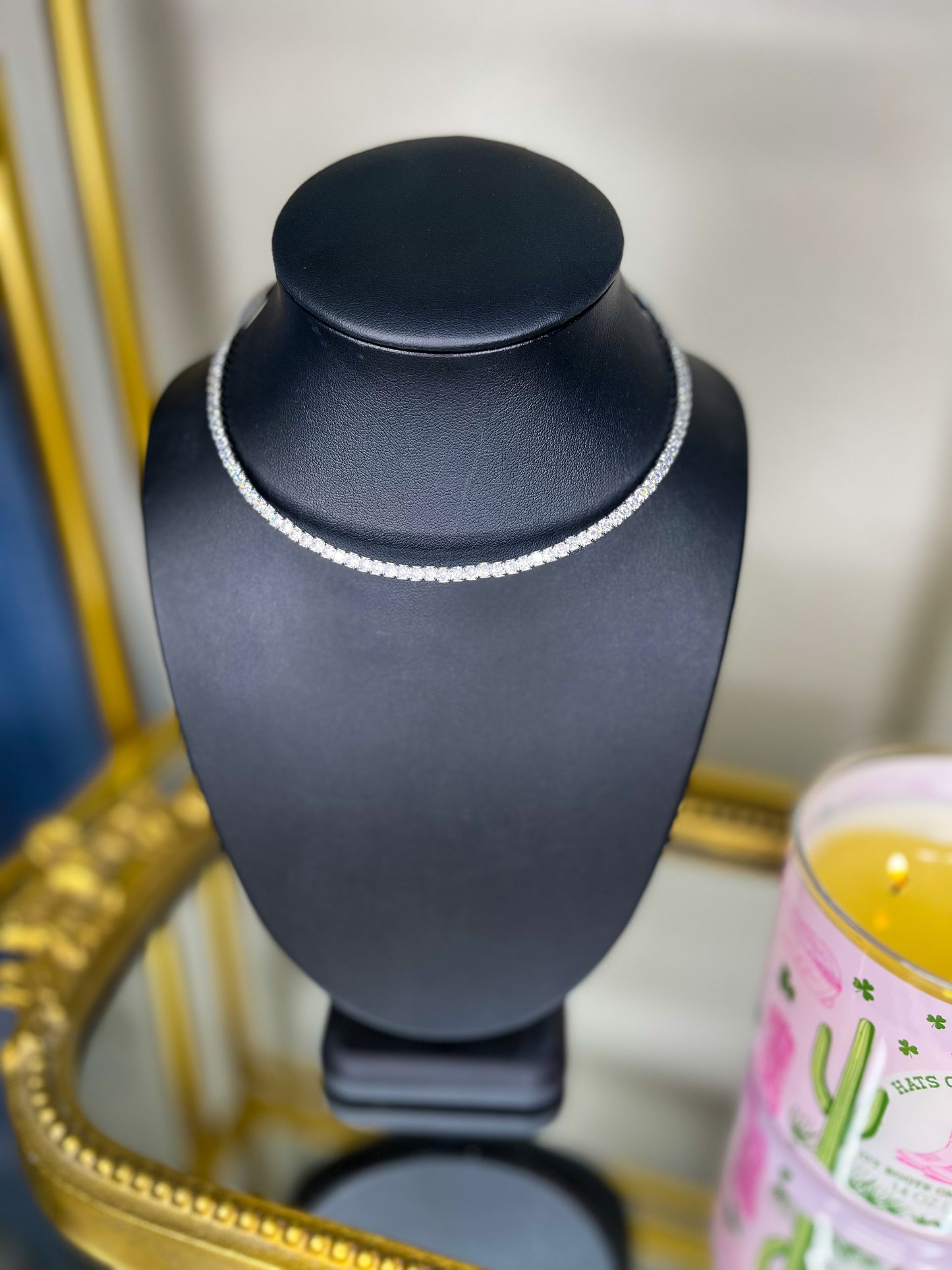 Luxe Tennis Necklace (Silver)