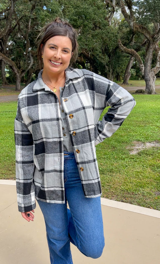 The Presley Shacket in Black