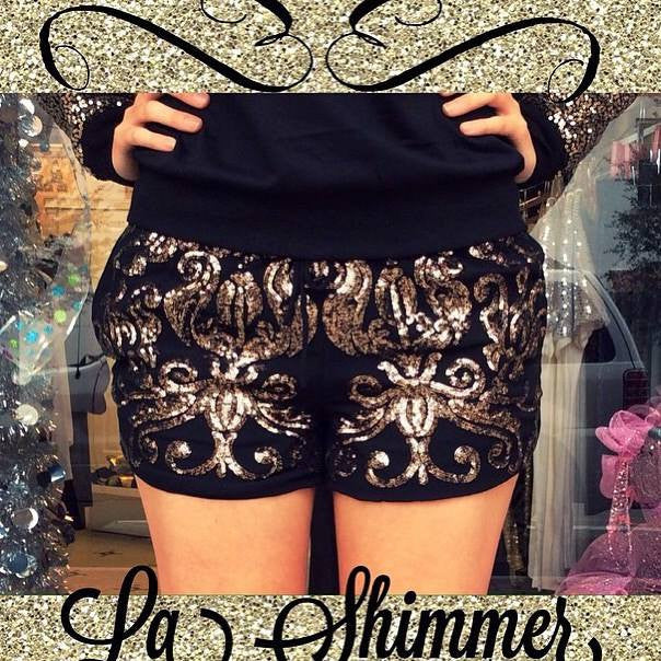 Gold Embellished Shorts