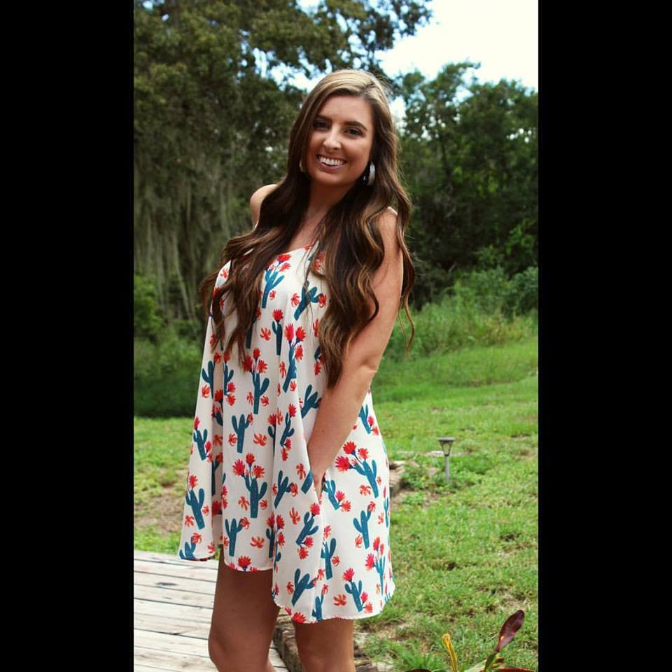 Cactus Swing Dress with Pockets