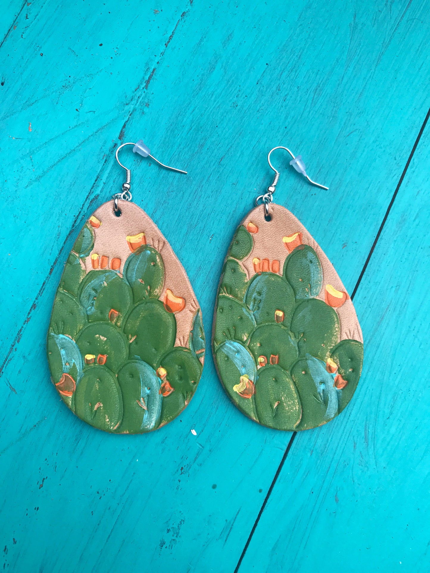 Cactus Painted Earrings