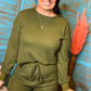 Wesley Waffle Knit Set in Olive
