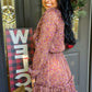 Brown Flirty Ruffle Dress