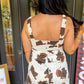Brown Cow Print Dress/Romper