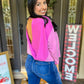 Pink Open Back Sweatshirt